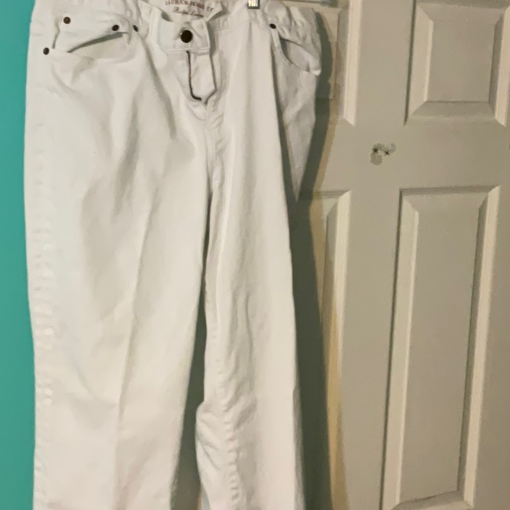 White classic straight jeans by Ralph Lauren